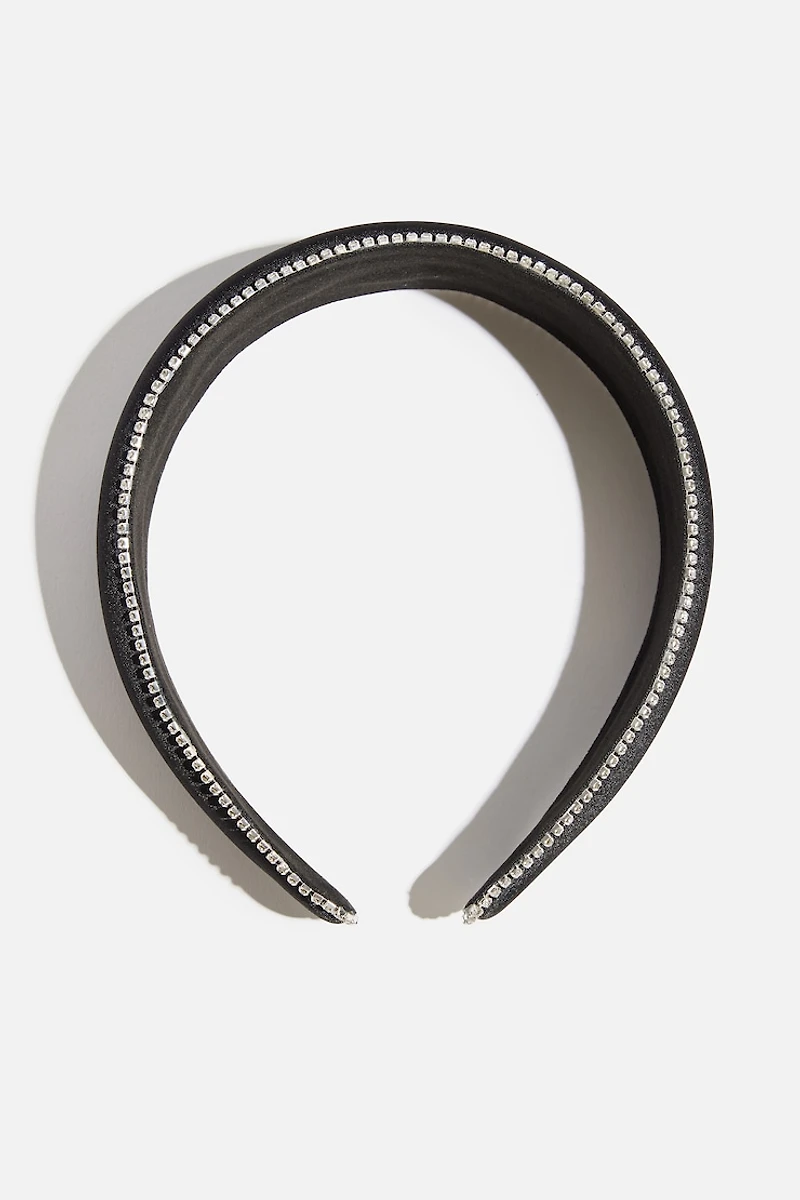 Serre-tête à pierreries en satin