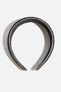 Serre-tête à pierreries en satin