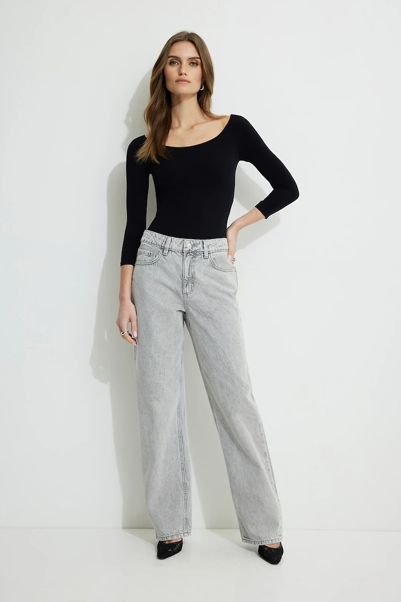 Three Quarter Sleeve Bodysuit