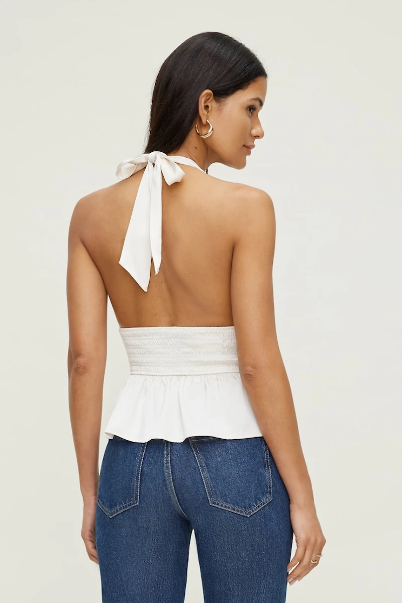 Plunge Satin Halter Top