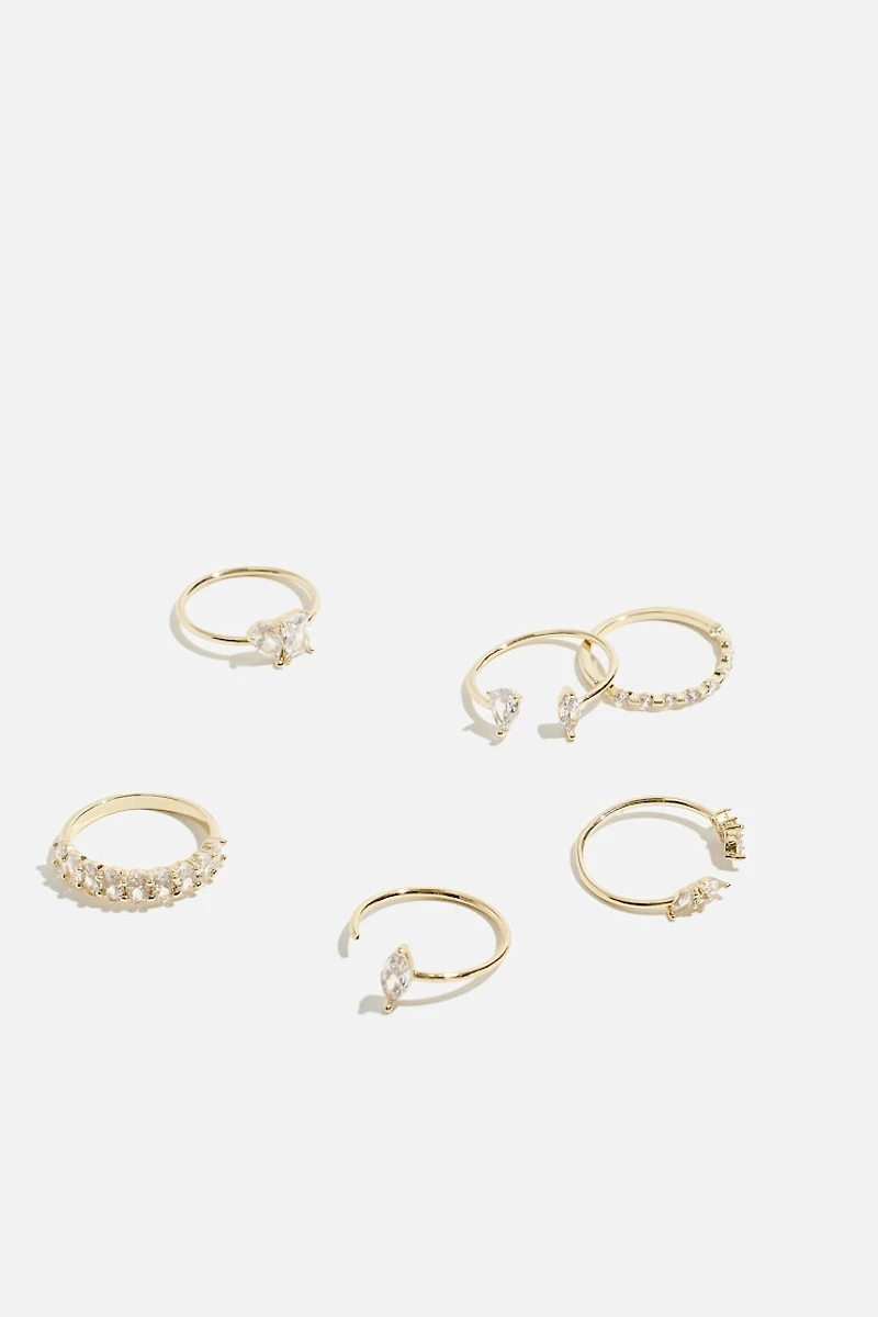 6-Pack Delicate Gem Rings