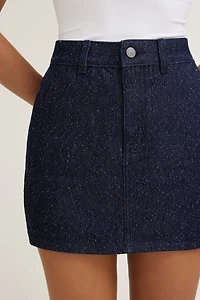 Bouclé Denim Mini Skirt