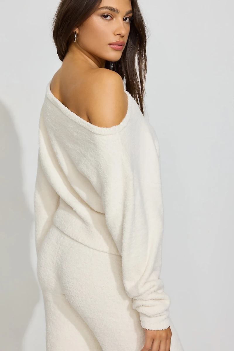 Plush Off Shoulder Sweater