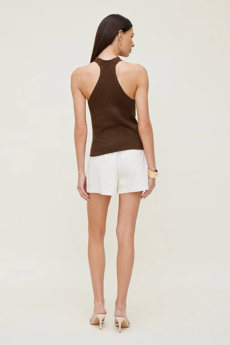 Short à taille haute en lin