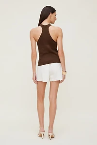 Short à taille haute en lin