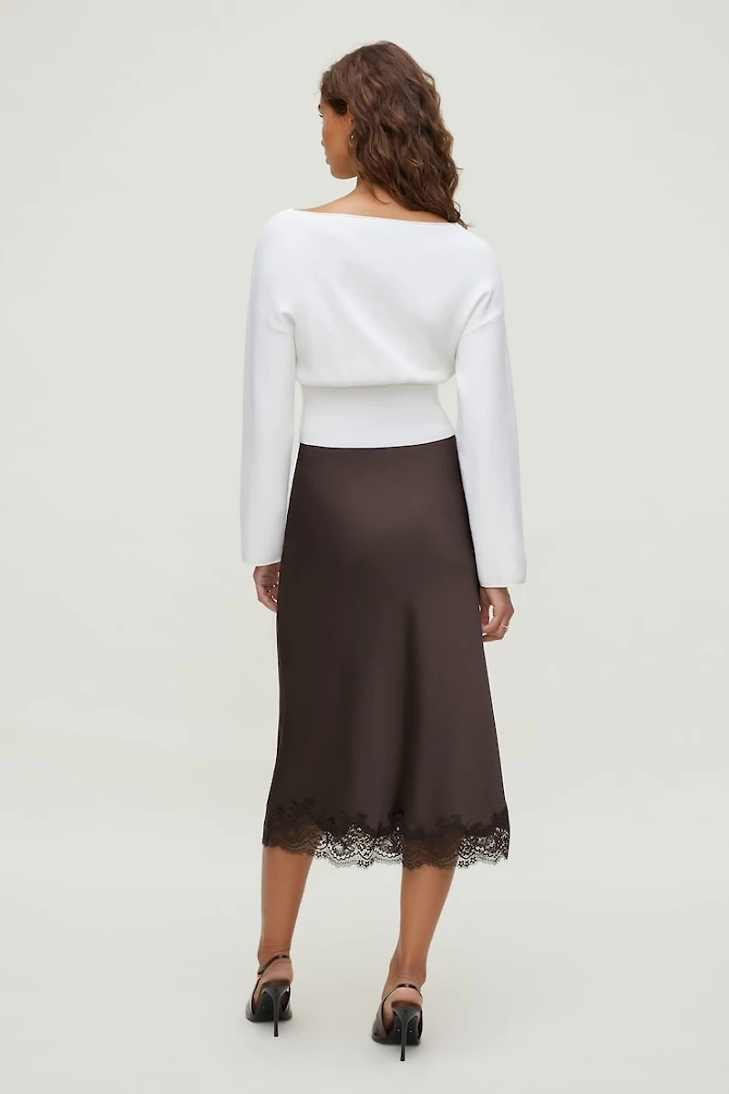 Cinched Boat Neck Sweater