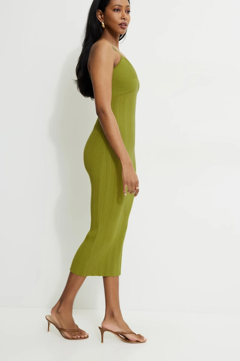 Sylvia Ribbed Midi Sweater Dress