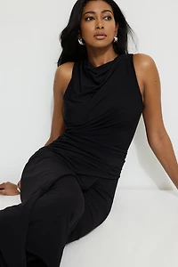 Robe maxi drapée sculptée