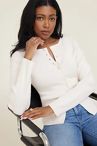 Fitted Drop Shoulder Cardigan