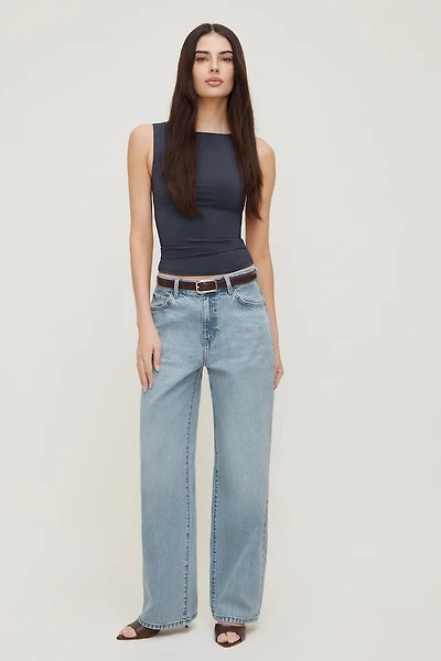 Rowan Mid Rise Baggy Wide Leg Jeans