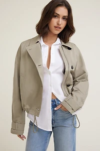 Asymmetric Short Trench Coat