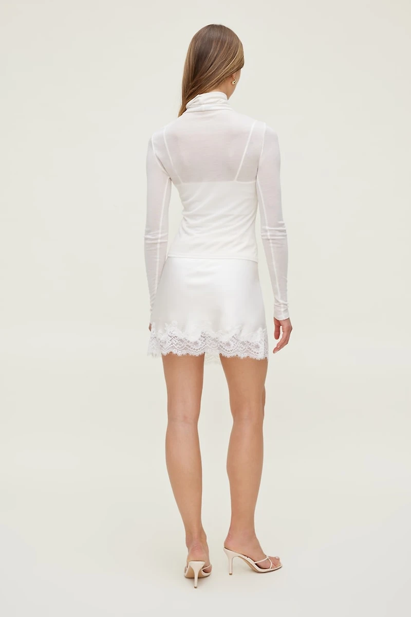 Minijupe en satin et dentelle Alli