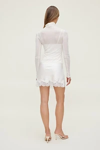 Minijupe en satin et dentelle Alli