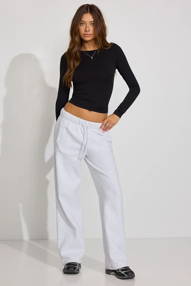 Sleek Crewneck Long Sleeve Top