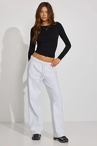 Sleek Crewneck Long Sleeve Top