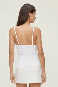 Camisole sculptante à bordure en dentelle