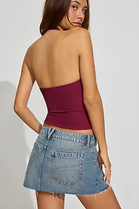 Denim Cut Off A-Line Skort