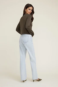 Boxy Cotton Long Sleeve T Shirt