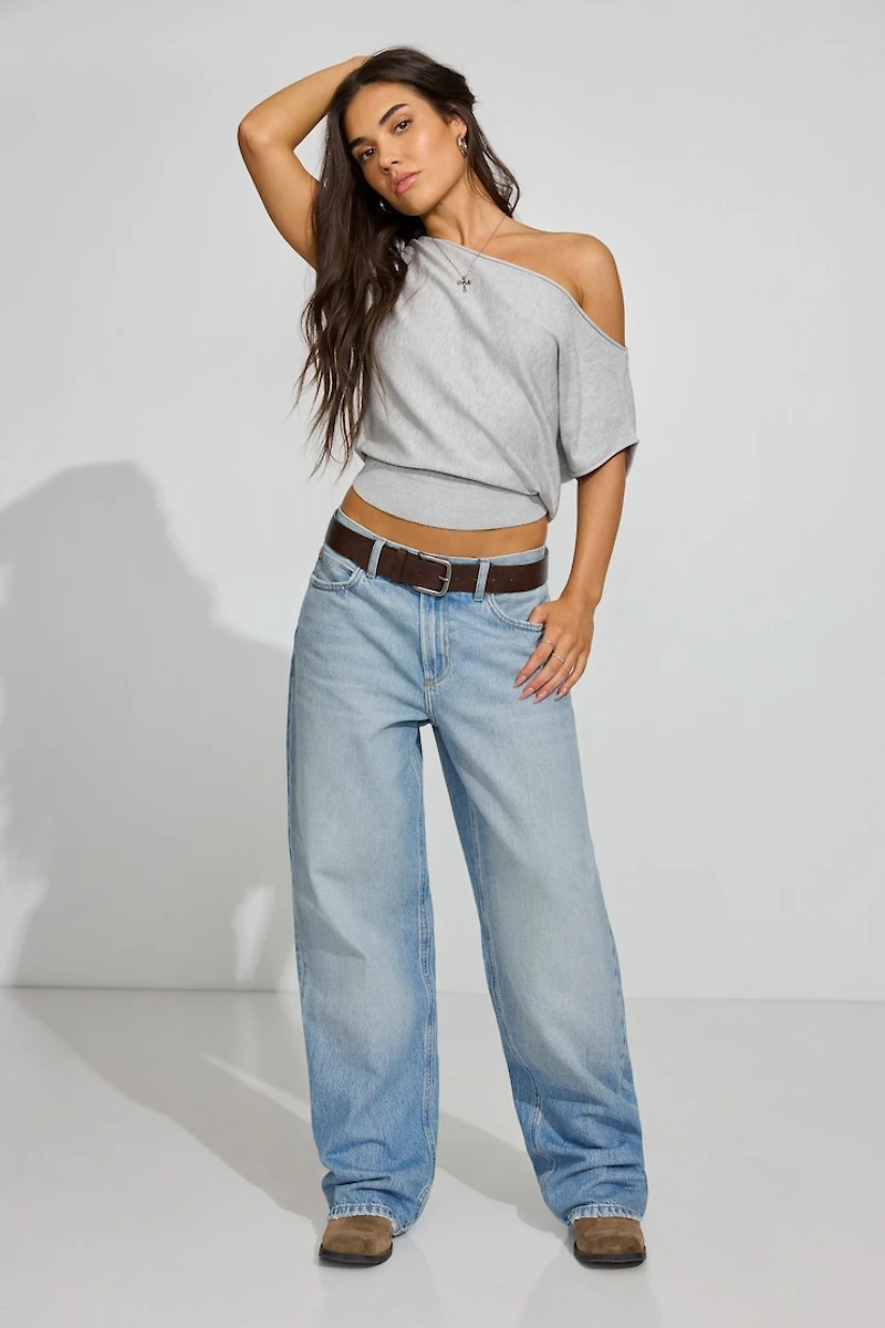 Romi Asymmetric Cinched Waist Sweater