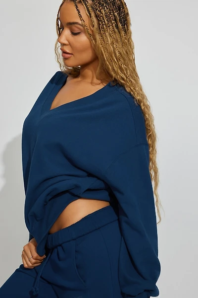 Chandail à encolure en V surdimensionné SoftTerry