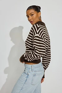 Long Sleeve Spongy Henley Sweater