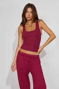 Scoop Neck Ribbed Tank Top
