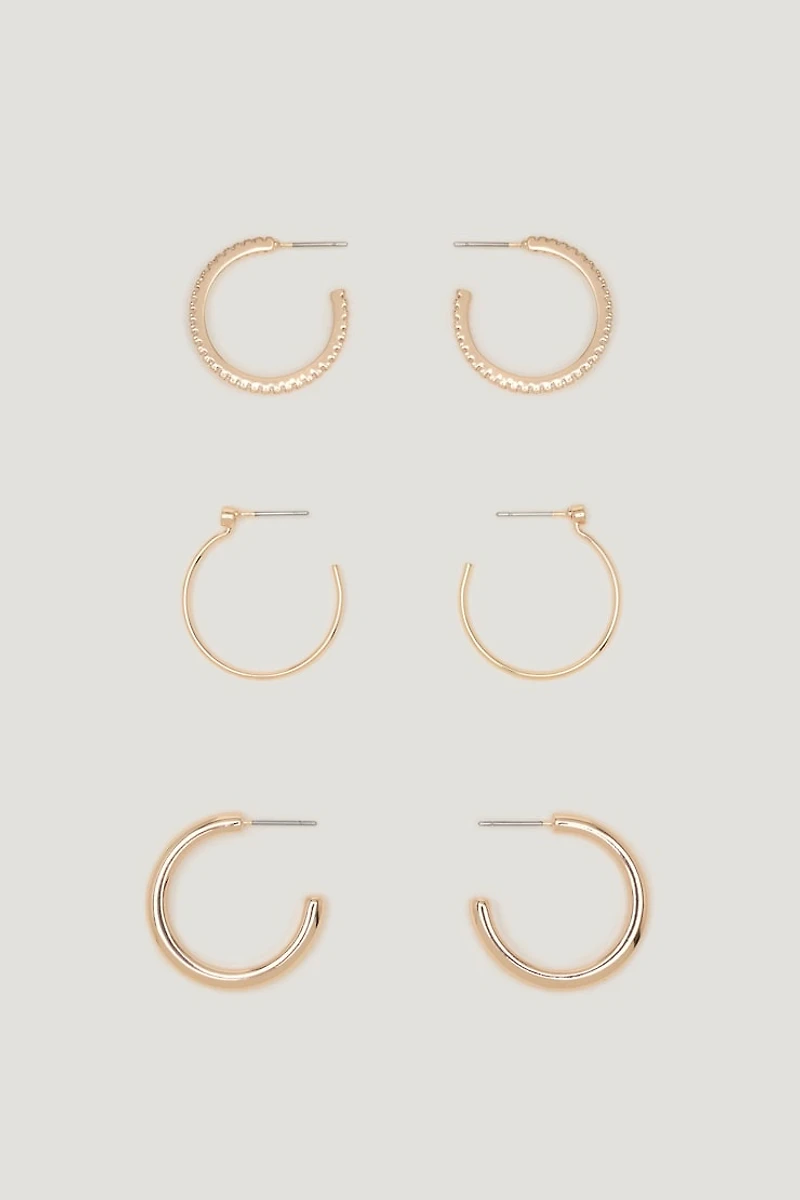 3-Pack Hoop Earrings