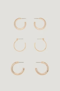 3-Pack Hoop Earrings