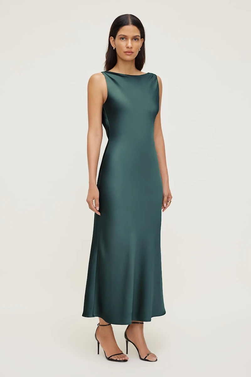 Nora Satin Maxi Slip Dress