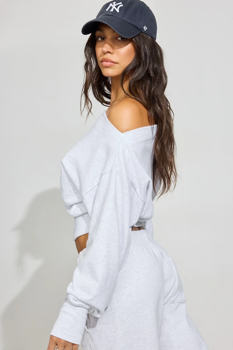 SoftTerry Rib Off Shoulder Sweater