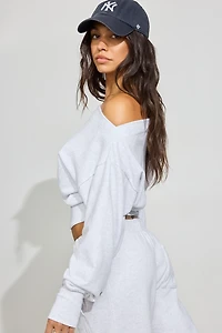 SoftTerry Rib Off Shoulder Sweater