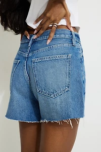 Short en denim décontracté à taille mi-haute Miles