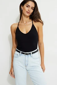 Camisole côtelée à dos nageur
