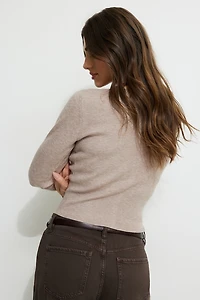 Sara Ribbed Cinch Hem Cardigan