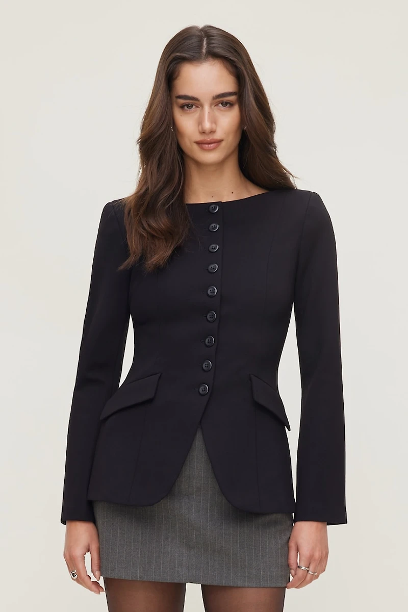 Boat Neck Ponte Blazer