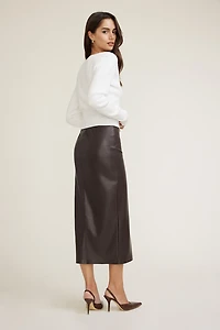 Marlow Faux Leather Midi Skirt