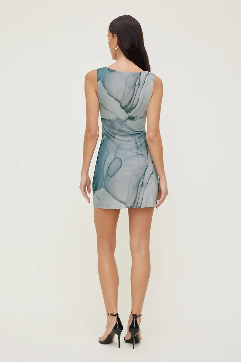 Katia Ruched Mesh Mini Dress