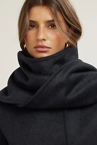 Scarfed Wool Coat