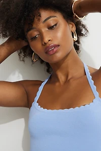 Haut licou en tricot à bordure ondulée