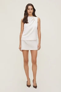 Fitted Satin Mini Skirt