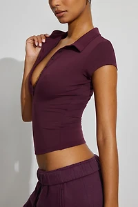 Sleek Short Sleeve Polo Top