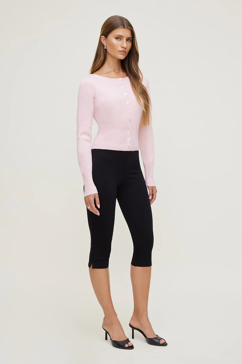 Sara Ribbed Cinch Hem Cardigan