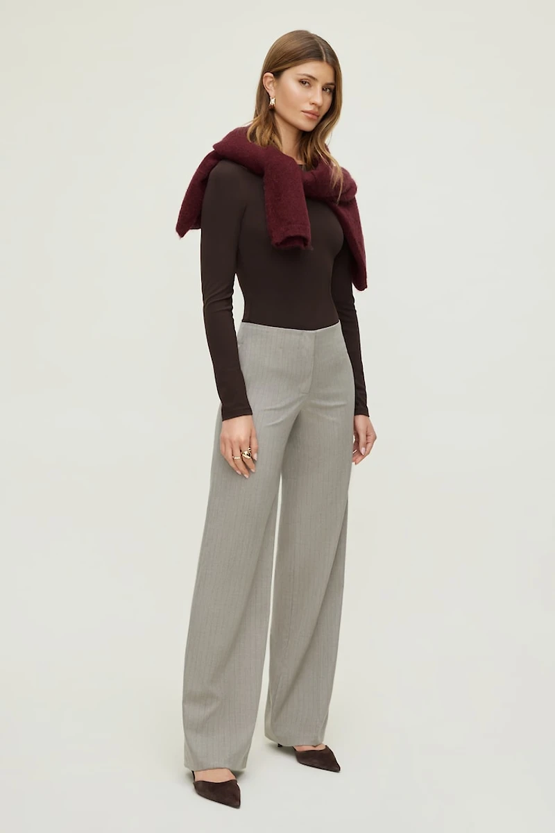 Frankie Pinstripe Slim Bootcut Pants