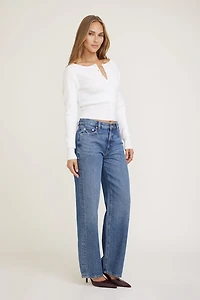 Cardigan côtelé à ourlet cintré Sara