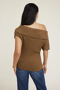 Ribbed Off Shoulder Sweater