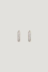 U Shaped Pavé Hoop Earrings
