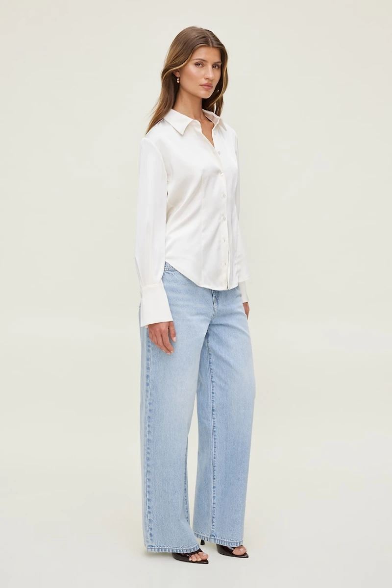 Jean ample à taille mi-haute et jambe large Rowan