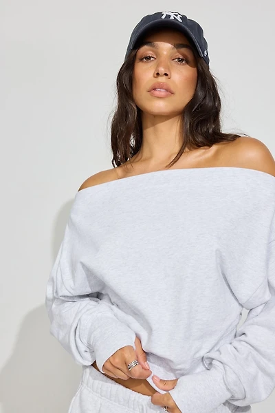 SoftTerry Rib Off Shoulder Sweater