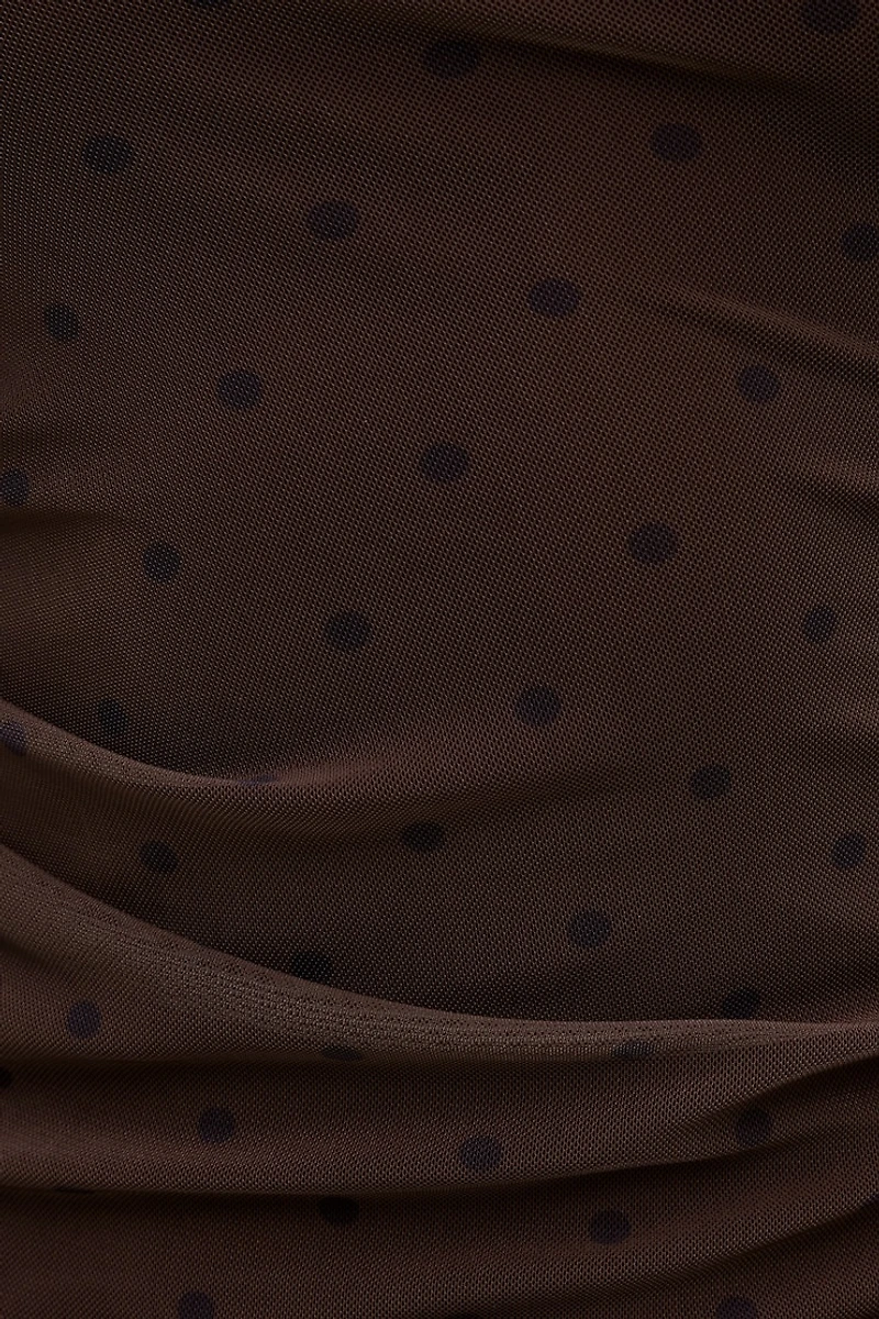 Cleo Printed Mesh Long Sleeve Top