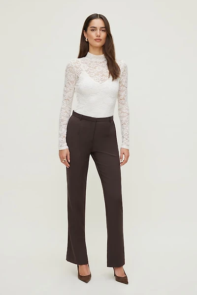 Mock Neck Lace Bodysuit